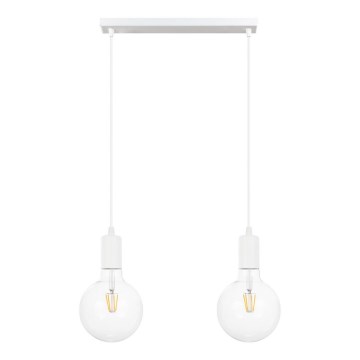 Zavesni luster na sajli MIROS 2xE27/60W/230V, beo