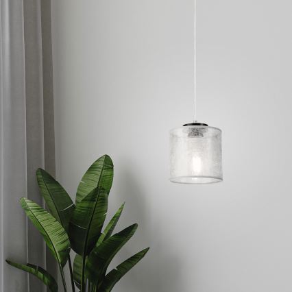 Zavesni luster ROSA na kablu 1xE27/60W/230V crna/siva