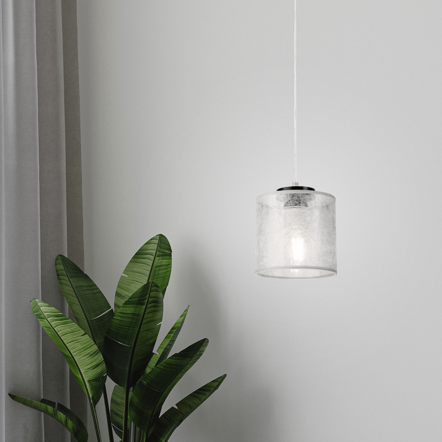 Zavesni luster ROSA na kablu 1xE27/60W/230V crna/siva