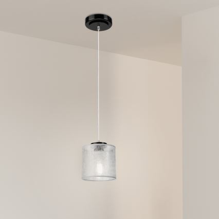 Zavesni luster ROSA na kablu 1xE27/60W/230V crna/siva