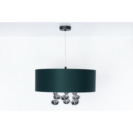 Zeleni luster na sajli BUBBLE 1xE27/60W/230V prečnik 50 cm