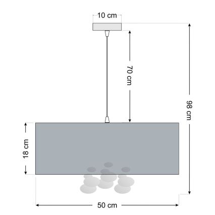 Zeleni luster na sajli BUBBLE 1xE27/60W/230V prečnik 50 cm