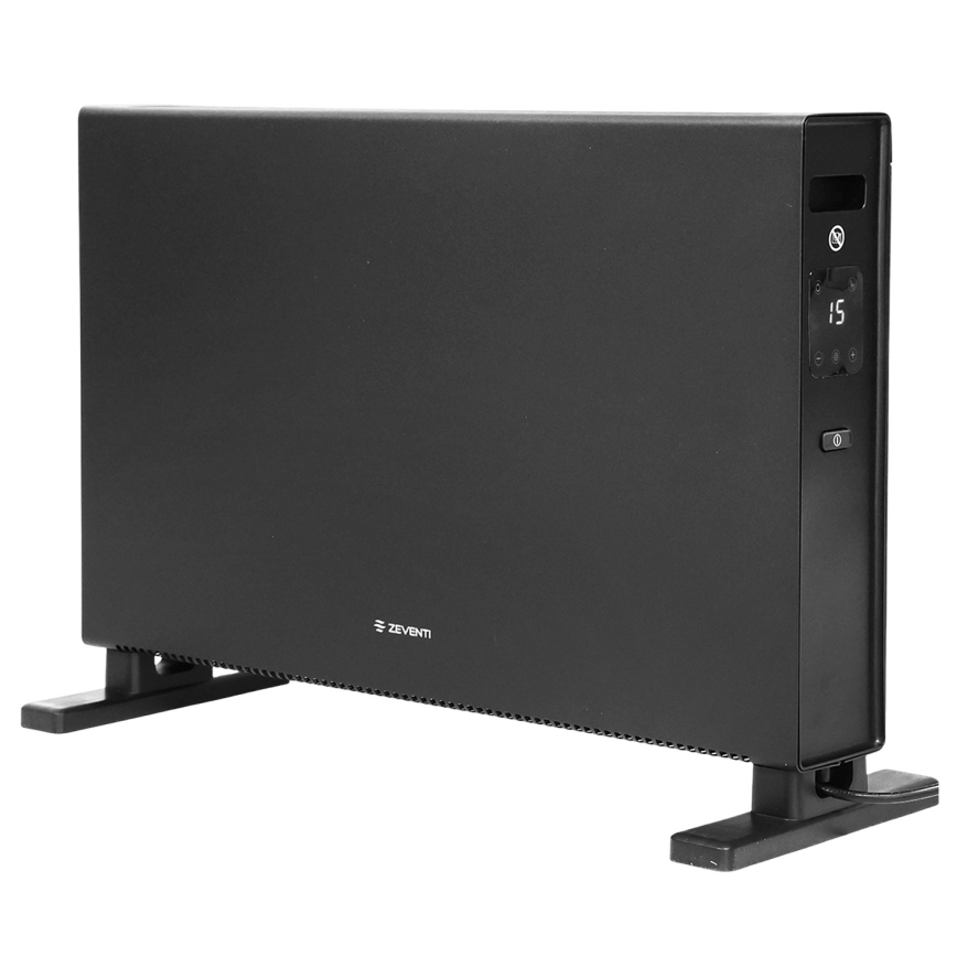 ZEVENTI - Električni konvektor/grejač sa LCD displejem 1250/2000W/230V crna + daljinski upravljač