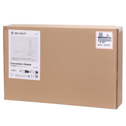 ZEVENTI - Električni konvektor/grejač sa LCD displejem 1250/2000W/230V crna + daljinski upravljač