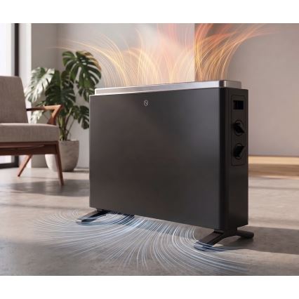 ZEVENTI - Električni konvektor/radijator 800/1200/2000W/230V crna