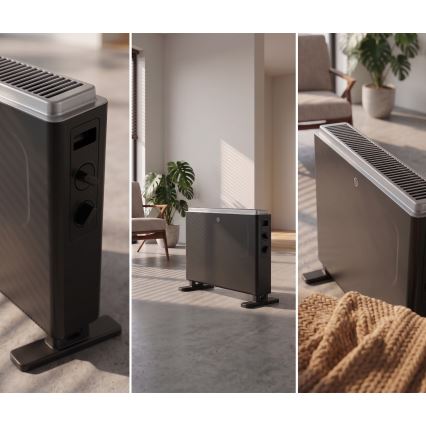 ZEVENTI - Električni konvektor/radijator 800/1200/2000W/230V crna