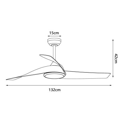 ZEVENTI - LED prigušiva stropni ventilator AERYS LED/24W/230V 3000/4000/6000K Wi-Fi Tuya crna/orah + daljinski upravljač