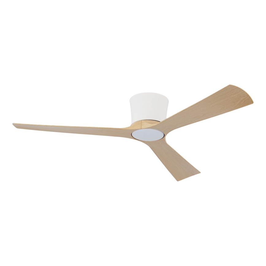 ZEVENTI - LED prigušiva stropni ventilator AUREX LED/24W/230V 3000/4000/6000K Wi-Fi Tuya bela/hrast + daljinski upravljač