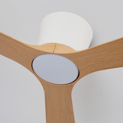 ZEVENTI - LED prigušiva stropni ventilator AUREX LED/24W/230V 3000/4000/6000K Wi-Fi Tuya bela/hrast + daljinski upravljač