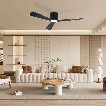 ZEVENTI - LED prigušiva plafonski ventilator AUREX LED/24W/230V 3000/4000/6000K Wi-Fi Tuya crna + daljinski upravljač
