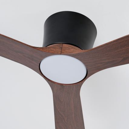 ZEVENTI - LED prigušiva plafonski ventilator AUREX LED/24W/230V 3000/4000/6000K Wi-Fi Tuya crna/orah + daljinski upravljač
