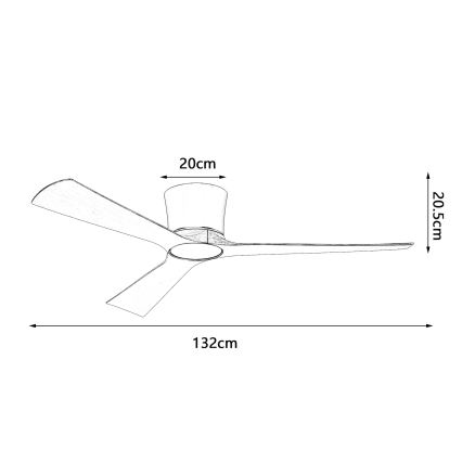 ZEVENTI - LED prigušiva plafonski ventilator AUREX LED/24W/230V 3000/4000/6000K Wi-Fi Tuya crna/orah + daljinski upravljač