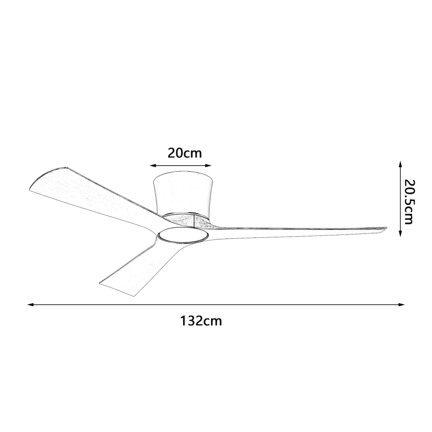 ZEVENTI - LED prigušiva plafonski ventilator AUREX LED/24W/230V 3000/4000/6000K Wi-Fi Tuya crna/orah + daljinski upravljač
