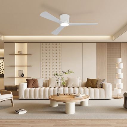 ZEVENTI - AUREX LED prigušiva plafonski ventilator LED/24W/230V 3000/4000/6000K Wi-Fi Tuya bela + daljinski upravljač