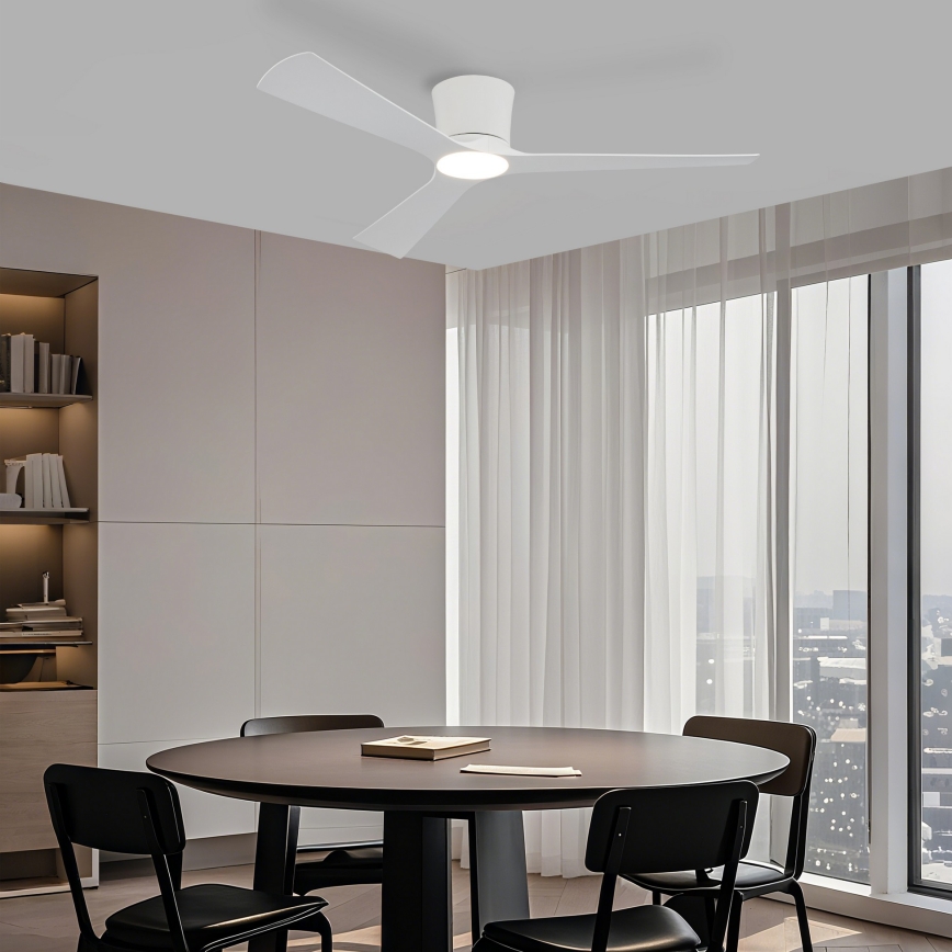 ZEVENTI - AUREX LED prigušiva plafonski ventilator LED/24W/230V 3000/4000/6000K Wi-Fi Tuya bela + daljinski upravljač