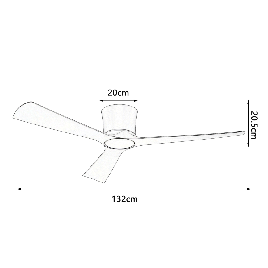 ZEVENTI - AUREX LED prigušiva plafonski ventilator LED/24W/230V 3000/4000/6000K Wi-Fi Tuya bela + daljinski upravljač