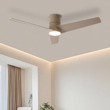 ZEVENTI - LED plafonski ventilator BARROSA LED/18W/230V 3000/4000/6000K Wi-Fi Tuya bež + daljinski upravljač
