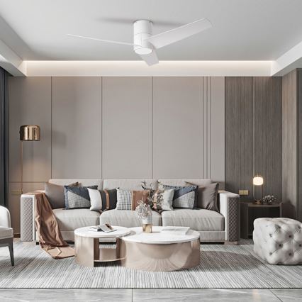 ZEVENTI - LED plafonski ventilator BARROSA LED/18W/230V 3000/4000/6000K Wi-Fi Tuya bela + daljinski upravljač