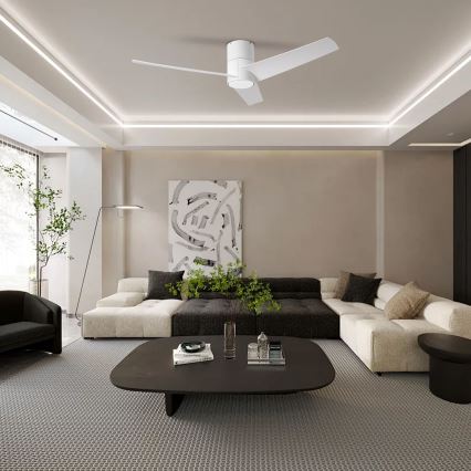 ZEVENTI - LED plafonski ventilator BARROSA LED/18W/230V 3000/4000/6000K Wi-Fi Tuya bela + daljinski upravljač