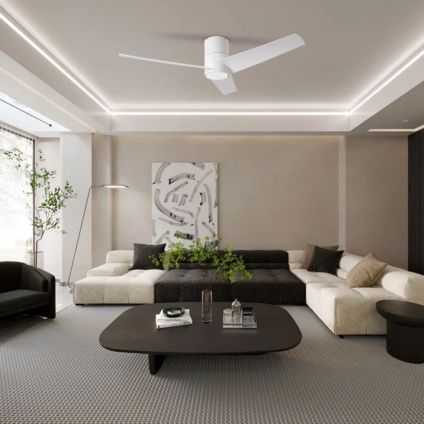 ZEVENTI - LED plafonski ventilator BARROSA LED/18W/230V 3000/4000/6000K Wi-Fi Tuya bela + daljinski upravljač