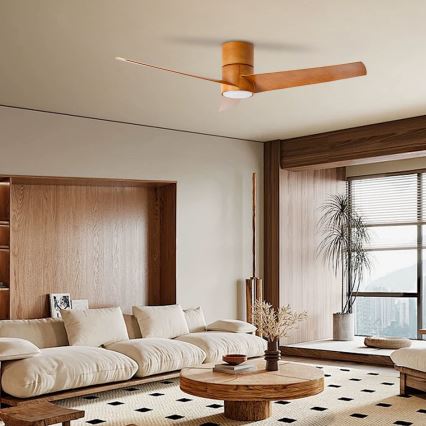 ZEVENTI - LED plafonski ventilator BARROSA LED/18W/230V 3000/4000/6000K Wi-Fi Tuya braon + daljinski upravljač