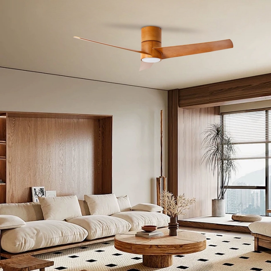 ZEVENTI - LED plafonski ventilator BARROSA LED/18W/230V 3000/4000/6000K Wi-Fi Tuya braon + daljinski upravljač