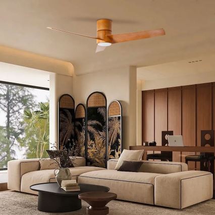 ZEVENTI - LED plafonski ventilator BARROSA LED/18W/230V 3000/4000/6000K Wi-Fi Tuya braon + daljinski upravljač