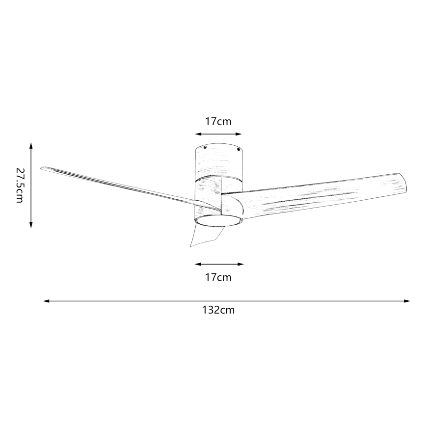 ZEVENTI - LED plafonski ventilator BARROSA LED/18W/230V 3000/4000/6000K Wi-Fi Tuya braon + daljinski upravljač