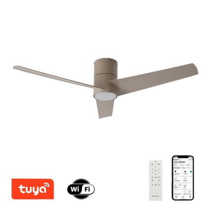 ZEVENTI - LED plafonski ventilator BARROSA LED/18W/230V 3000/4000/6000K Wi-Fi Tuya bež + daljinski upravljač