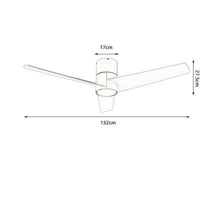 ZEVENTI - LED plafonski ventilator BARROSA LED/18W/230V 3000/4000/6000K Wi-Fi Tuya bež + daljinski upravljač