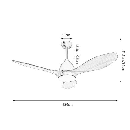 ZEVENTI - LED plafonski ventilator MURO LED/18W/230V 3000/4000/6000K Wi-Fi Tuya crna + daljinski upravljač