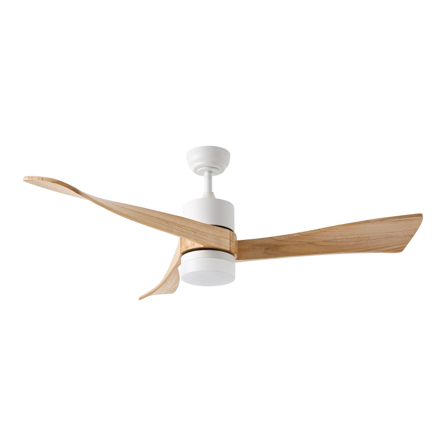 ZEVENTI - LED stropni ventilator NATURITO LED/18W/230V 3000/4000/6000K Wi-Fi Tuya bela/hrast + daljinski upravljač