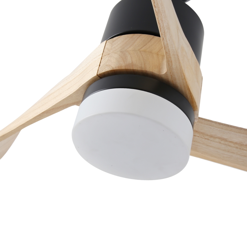 ZEVENTI - LED plafonski ventilator NATURITO LED/18W/230V 3000/4000/6000K Wi-Fi Tuya crna/hrast + daljinski upravljač