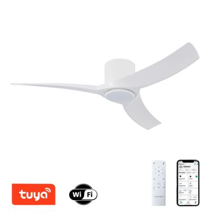 ZEVENTI - LED prigušiva plafonski ventilator ORBITO LED/24W/230V 3000/4000/6000K Wi-Fi Tuya bela + daljinski upravljač