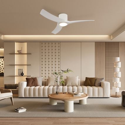 ZEVENTI - LED prigušiva plafonski ventilator ORBITO LED/24W/230V 3000/4000/6000K Wi-Fi Tuya bela + daljinski upravljač