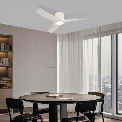 ZEVENTI - LED prigušiva plafonski ventilator ORBITO LED/24W/230V 3000/4000/6000K Wi-Fi Tuya bela + daljinski upravljač