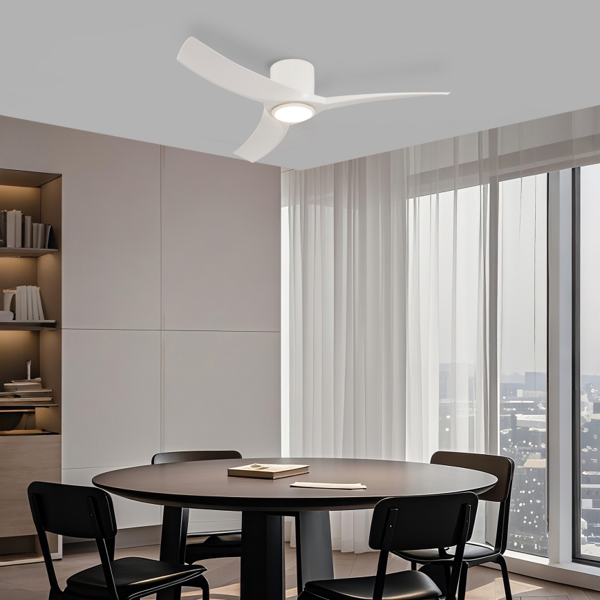 ZEVENTI - LED prigušiva plafonski ventilator ORBITO LED/24W/230V 3000/4000/6000K Wi-Fi Tuya bela + daljinski upravljač