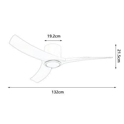 ZEVENTI - LED prigušiva plafonski ventilator ORBITO LED/24W/230V 3000/4000/6000K Wi-Fi Tuya crni + daljinski upravljač