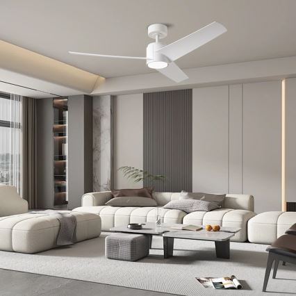 ZEVENTI - LED plafonski ventilator ORVIETO LED/18W/230V 3000/4000/6000K Wi-Fi Tuya, beo + daljinski upravljač