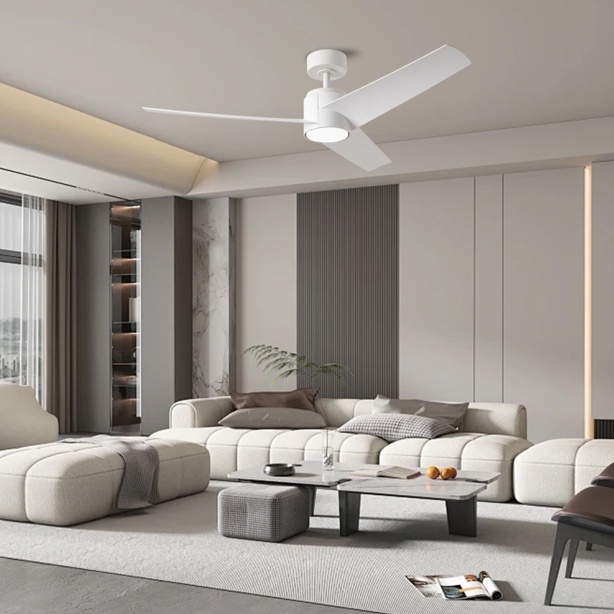 ZEVENTI - LED plafonski ventilator ORVIETO LED/18W/230V 3000/4000/6000K Wi-Fi Tuya, beo + daljinski upravljač