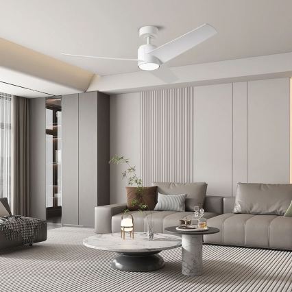 ZEVENTI - LED plafonski ventilator ORVIETO LED/18W/230V 3000/4000/6000K Wi-Fi Tuya, beo + daljinski upravljač