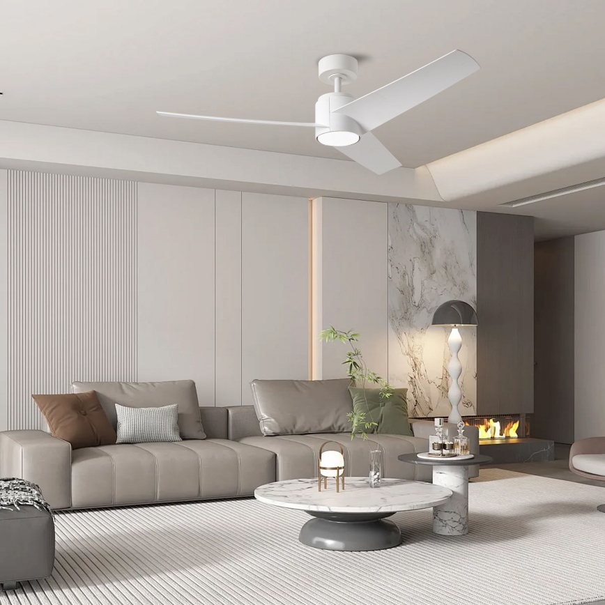 ZEVENTI - LED plafonski ventilator ORVIETO LED/18W/230V 3000/4000/6000K Wi-Fi Tuya, beo + daljinski upravljač