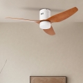 ZEVENTI - LED plafonski ventilator PADUA LED/18W/230V 3000/4000/6000K Wi-Fi Tuya bela/smeđa + daljinski upravljač