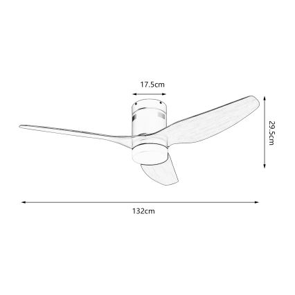 ZEVENTI - LED stropni ventilator PADUA LED/18W/230V 3000-6000K Wi-Fi Tuya bela/braon + daljinski upravljač
