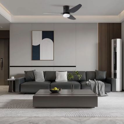 ZEVENTI - LED plafonski ventilator PADUA LED/18W/230V 3000/4000/6000K Wi-Fi Tuya crni + daljinski upravljač