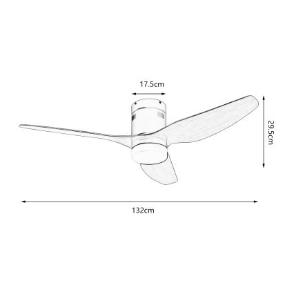 ZEVENTI - LED plafonski ventilator PADUA LED/18W/230V 3000/4000/6000K Wi-Fi Tuya crna/smeđa + daljinski upravljač