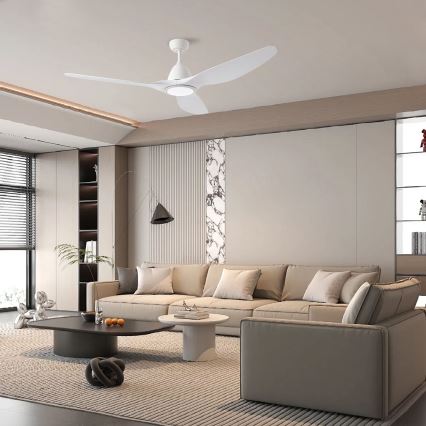 ZEVENTI - LED plafonski ventilator URBINO LED/20W/230V 3000/4000/6000K Wi-Fi Tuya beli + daljinski upravljač