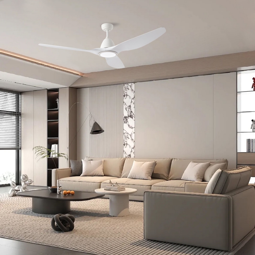 ZEVENTI - LED plafonski ventilator URBINO LED/20W/230V 3000/4000/6000K Wi-Fi Tuya beli + daljinski upravljač