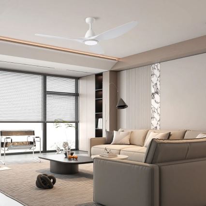 ZEVENTI - LED plafonski ventilator URBINO LED/20W/230V 3000/4000/6000K Wi-Fi Tuya beli + daljinski upravljač