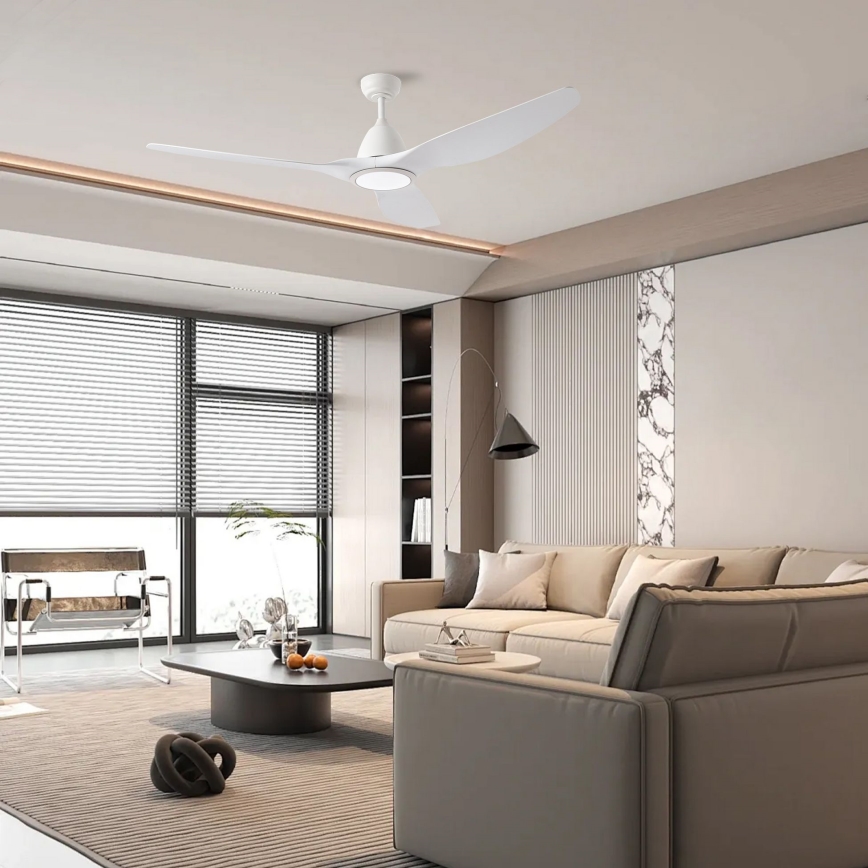 ZEVENTI - LED plafonski ventilator URBINO LED/20W/230V 3000/4000/6000K Wi-Fi Tuya beli + daljinski upravljač